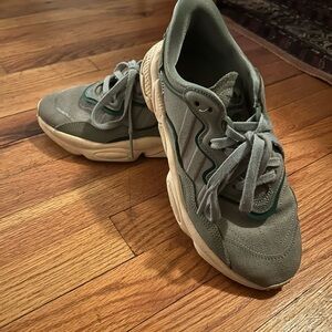 Adidas Green and Cream Ozweego Sneaker